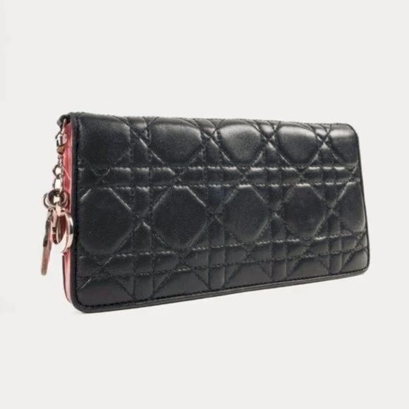 Dior Lady Dior Black Cannage Flap Wallet - Picture 1 of 8